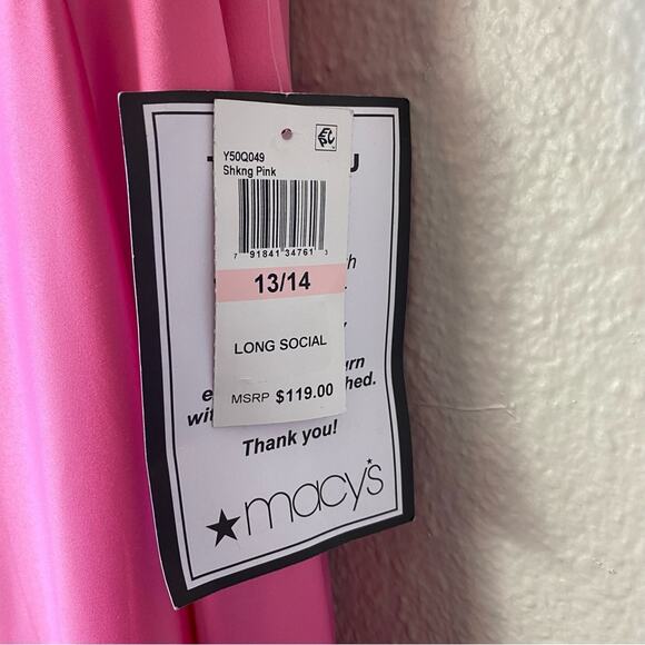 B. Darlin New Pink Satin Slip Dress Formal Gown Size 13 - Picture 8 of 8